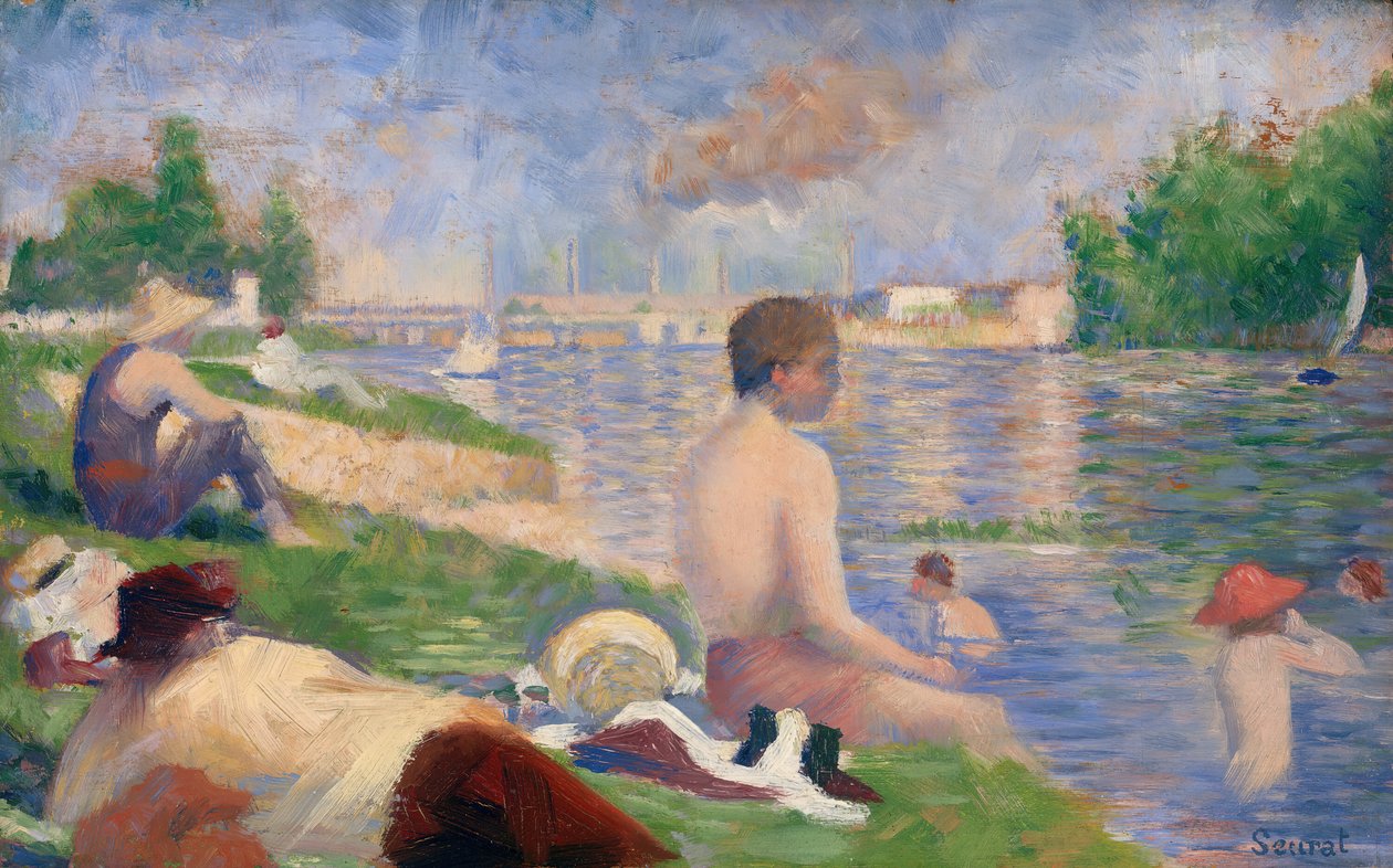 Afsluttende undersøgelse for badende i Asnières, 1883. af Georges Pierre Seurat