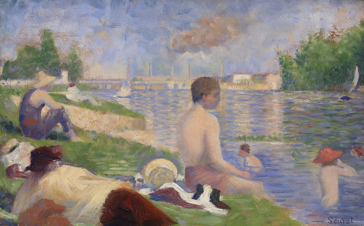 Afsluttende undersøgelse for badende i Asnières, 1883 af Georges Pierre Seurat