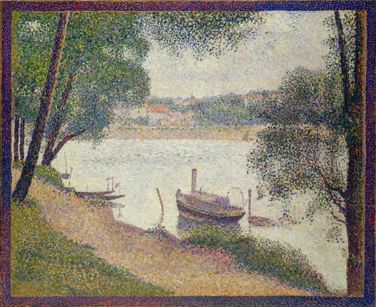 Gråvejr, Grande Jatte, ca. 1886-88. af Georges Pierre Seurat