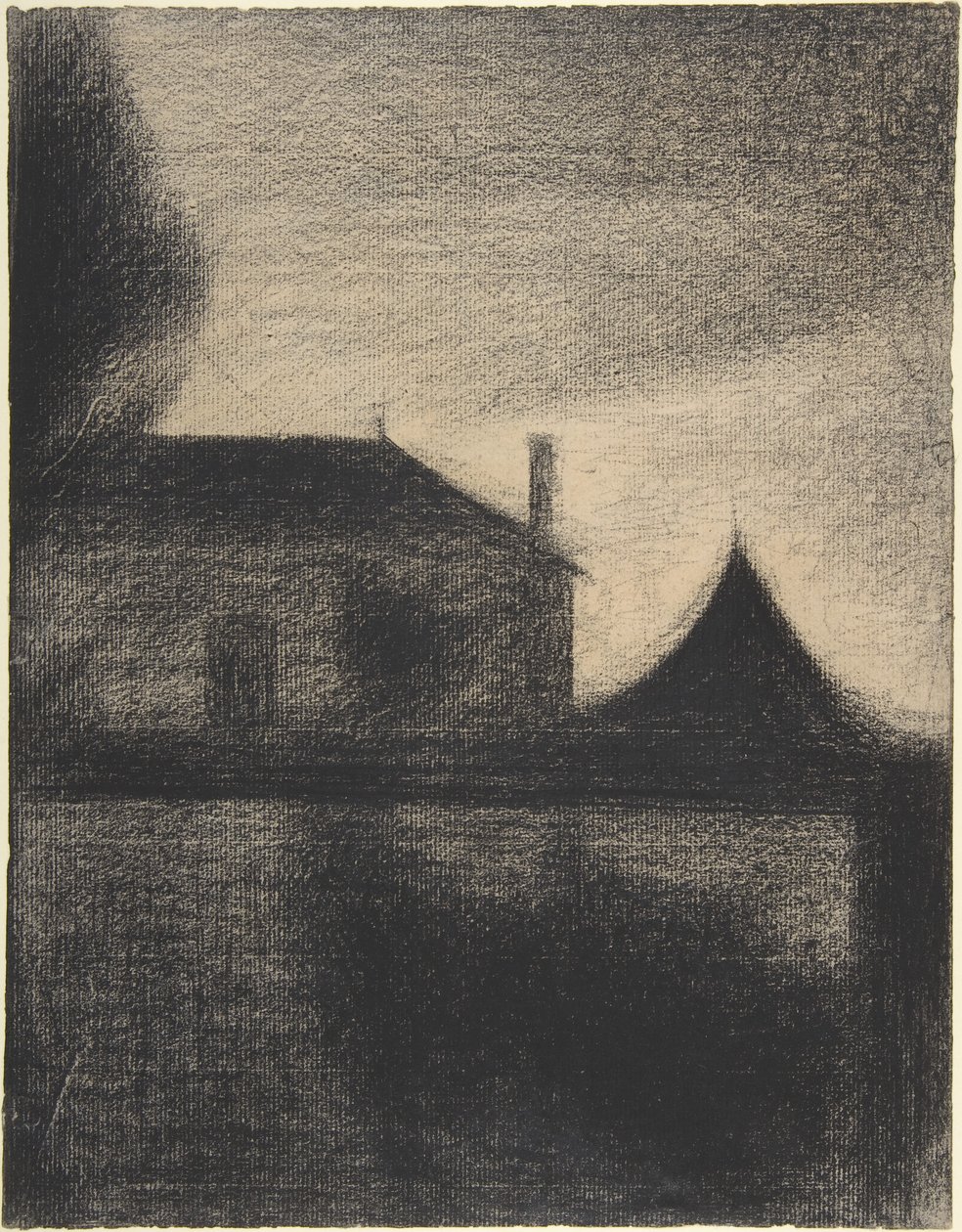 Hus i skumringen af Georges Pierre Seurat