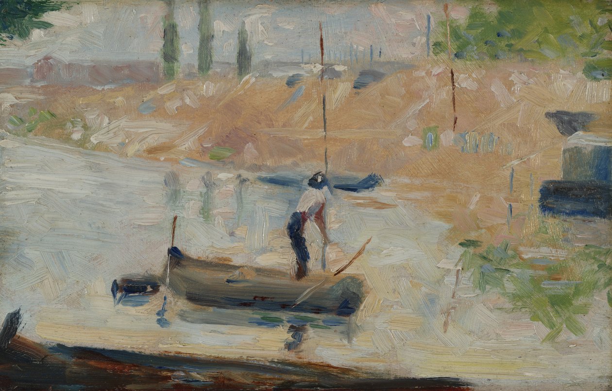 Mand i en båd, ca. 1884 af Georges Pierre Seurat