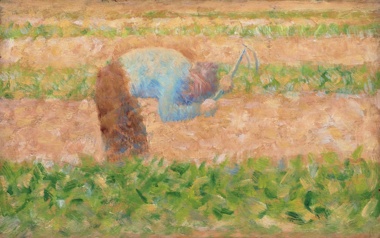 Mand med en hage, ca. 1882. af Georges Pierre Seurat