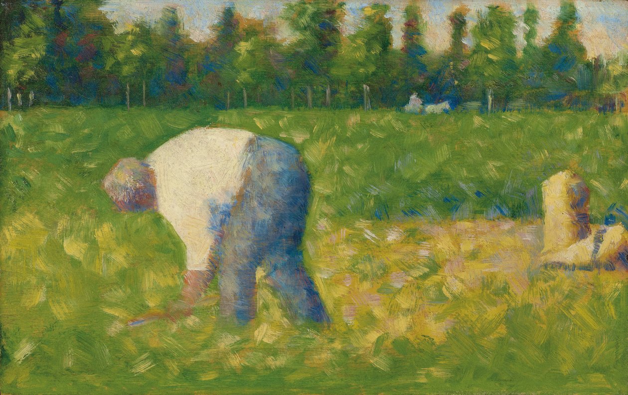 Vejning arbejde; Arbejder bonde, 1882-1883 af Georges Pierre Seurat