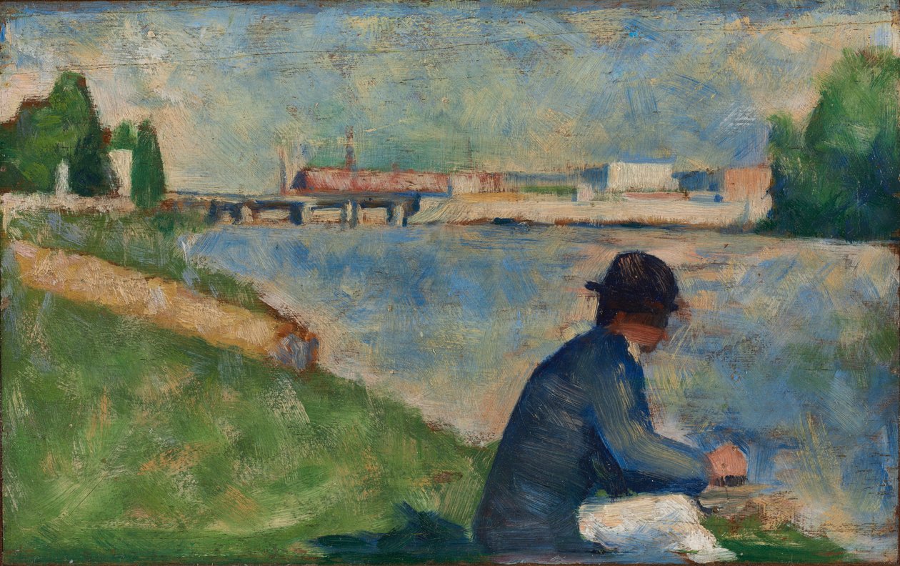 Studie for "Badende i Asnières", c.1883-1884 af Georges Pierre Seurat