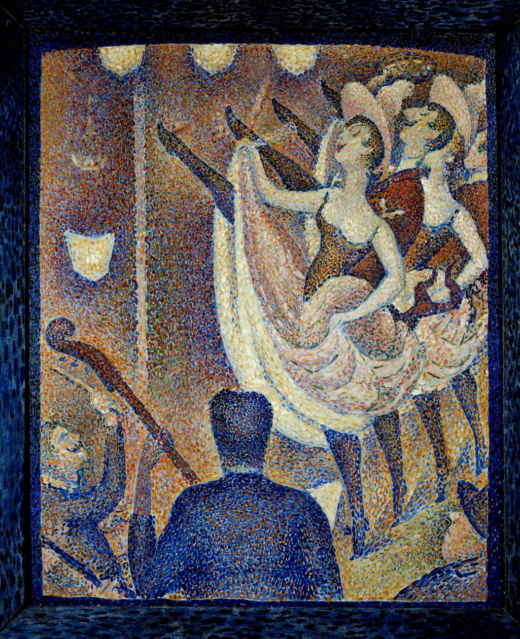 Studer til chahuten Danceuses de chahut, dans en skandale, danseform, der dukkede op samtidig med den franske Cancan, omkring 1830 i Montparnasse. Maleri af Georges Seurat (1859-1891) 1889 Buffalo. Albright Knox Art Gallery - Studie for Le Chahut. Da af Georges Pierre Seurat