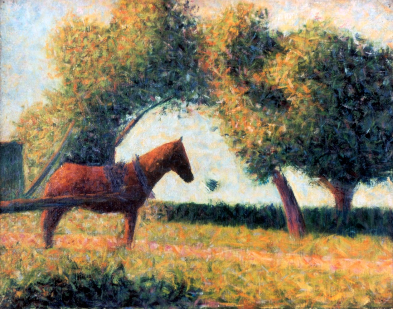 Den spændte hest, 1883 af Georges Pierre Seurat