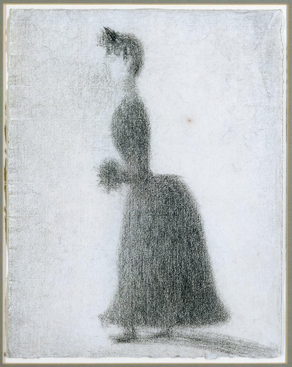 The Walker with a Muff, ca. 1884 af Georges Pierre Seurat