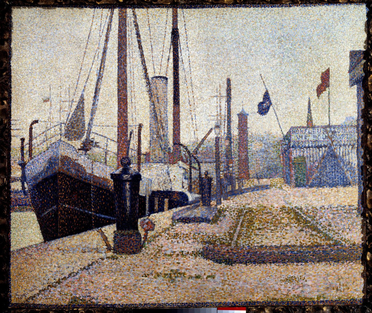 Sejlbåden La Maria i havnen i Honfleur af Georges Pierre Seurat
