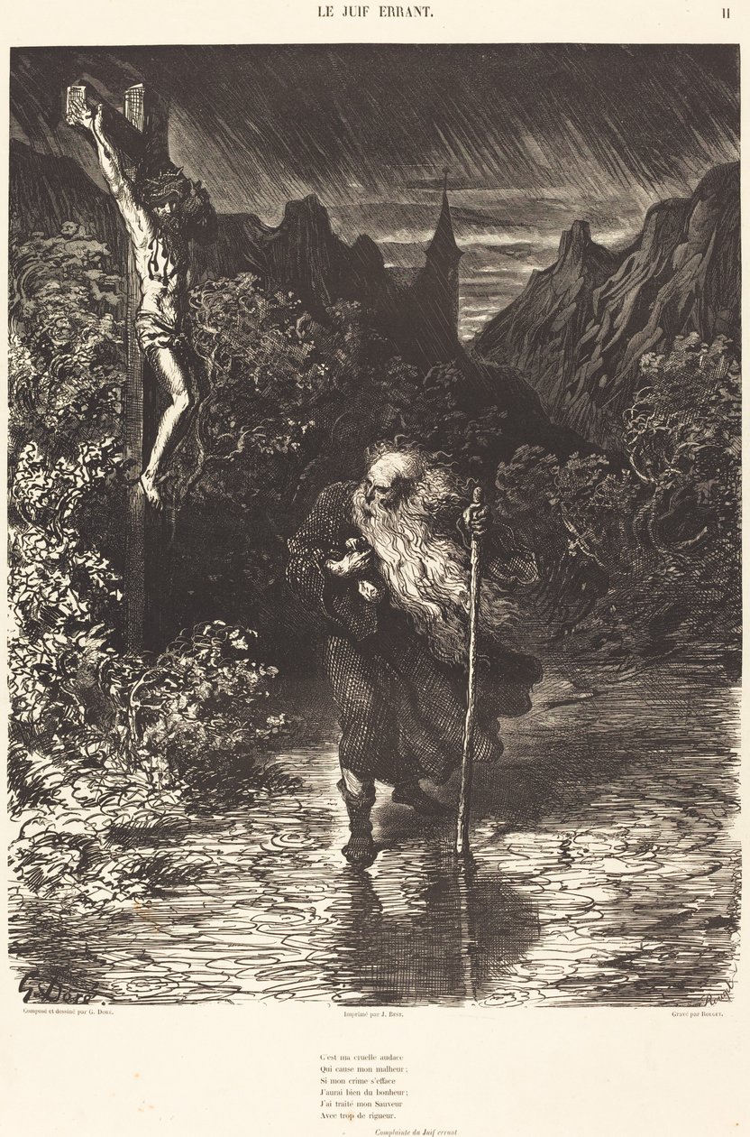 Den omvandrende jøde af Georges Rouget after Gustave Doré