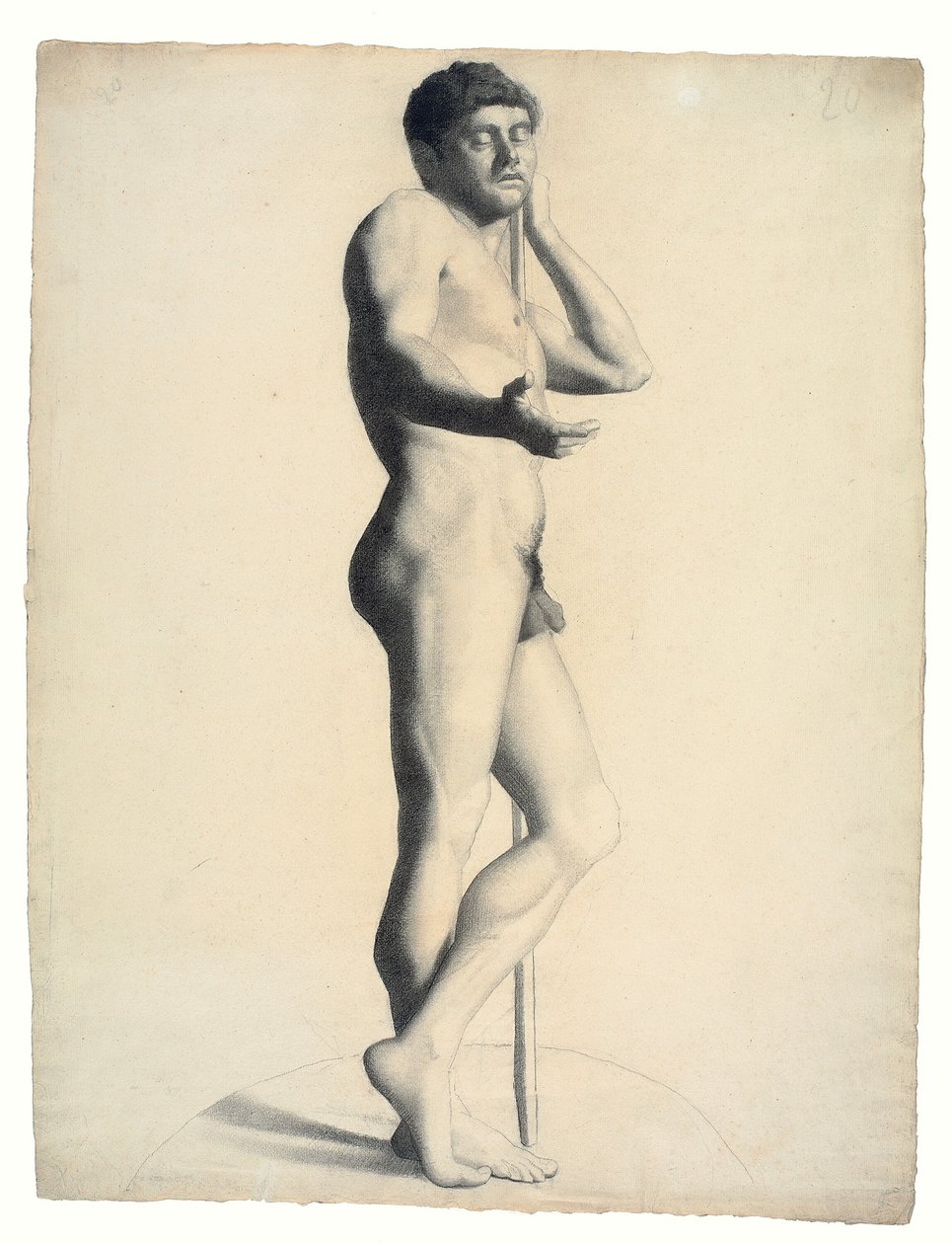 Akademisk mandlig nøgen af Georges Seurat