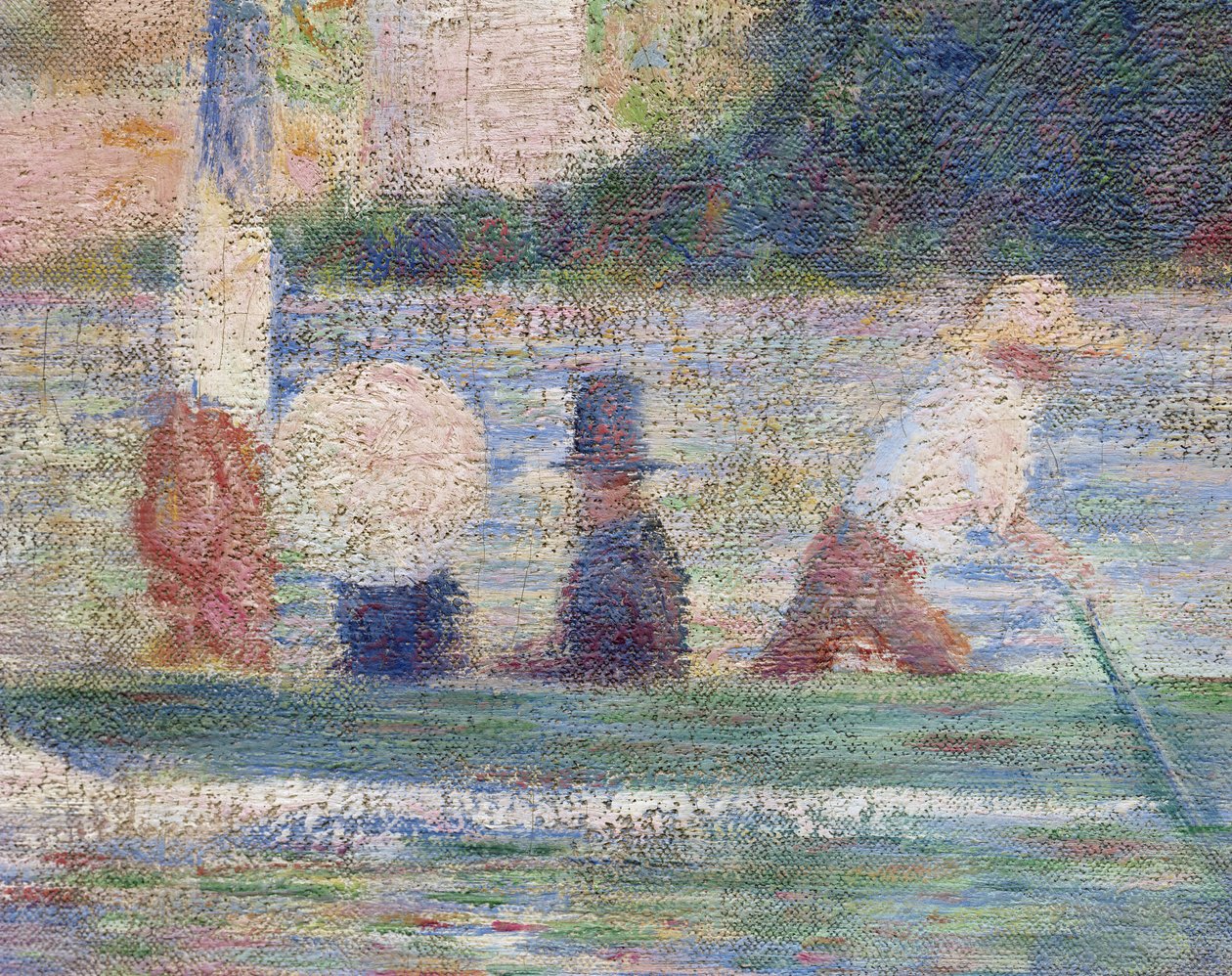 Badende i Asnieres, 1884 detalje af 2136 af Georges Seurat