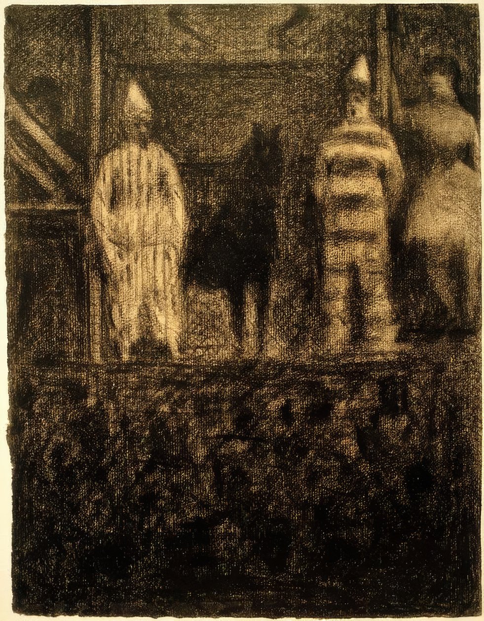 Clowns et poney (Une Parade) (Klovne og ponyer / En parade) af Georges Seurat