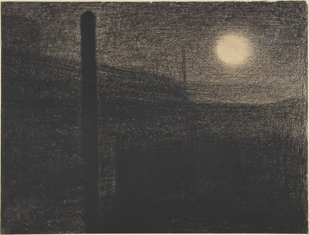 Courbevoie: fabrikker i måneskin af Georges Seurat