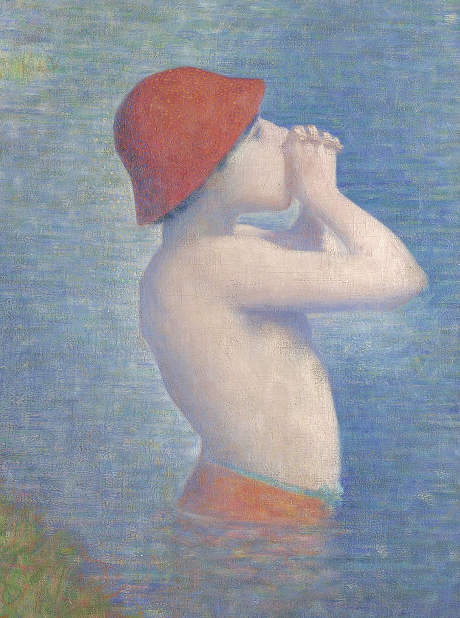 Detalje af de badende i Asnières, 1884 af Georges Seurat