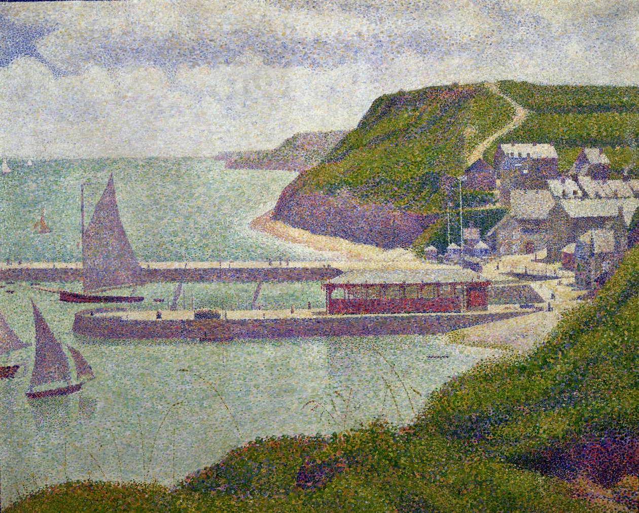 Havn i Port-en-Bessin ved højvande, 1888 af Georges Seurat