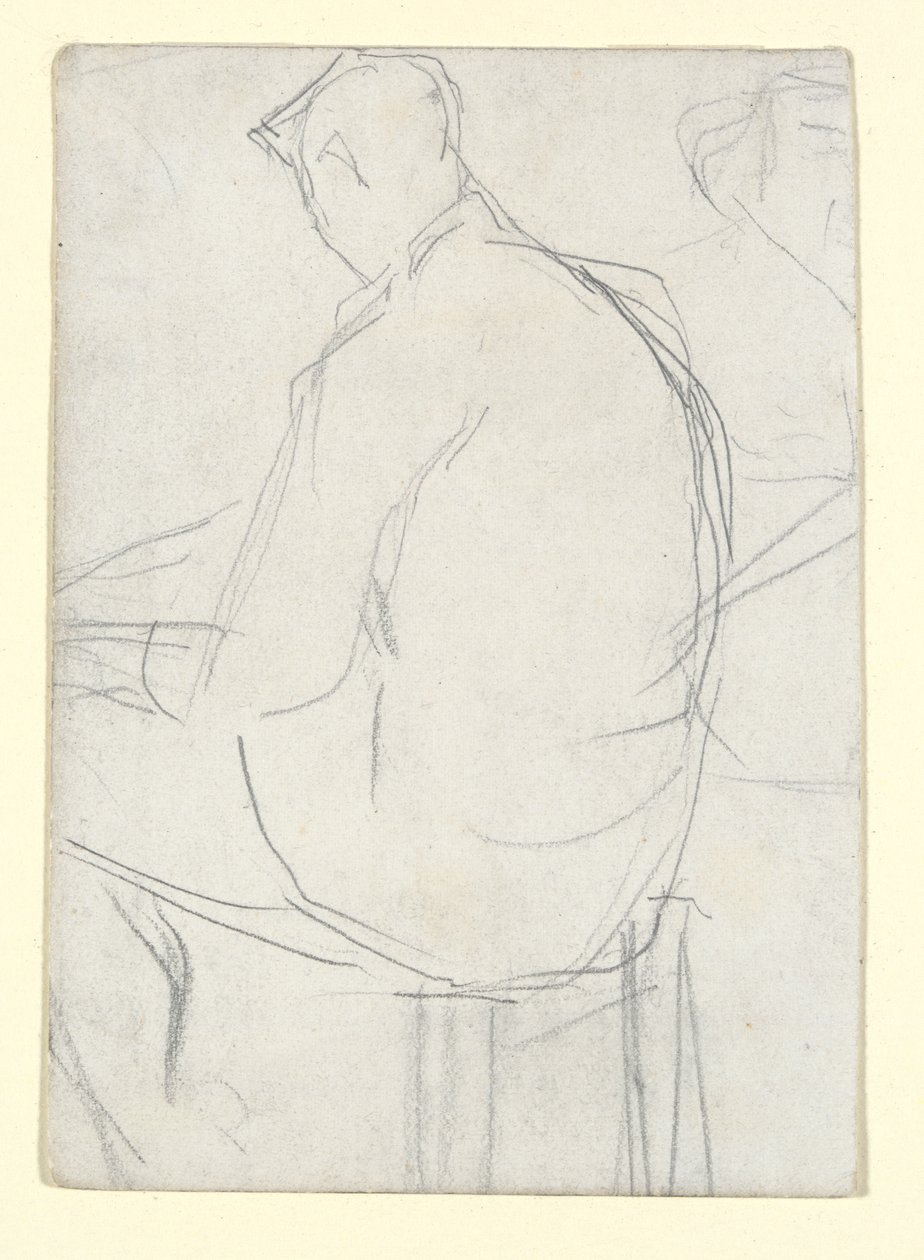 Mand siddende på en skammel af Georges Seurat