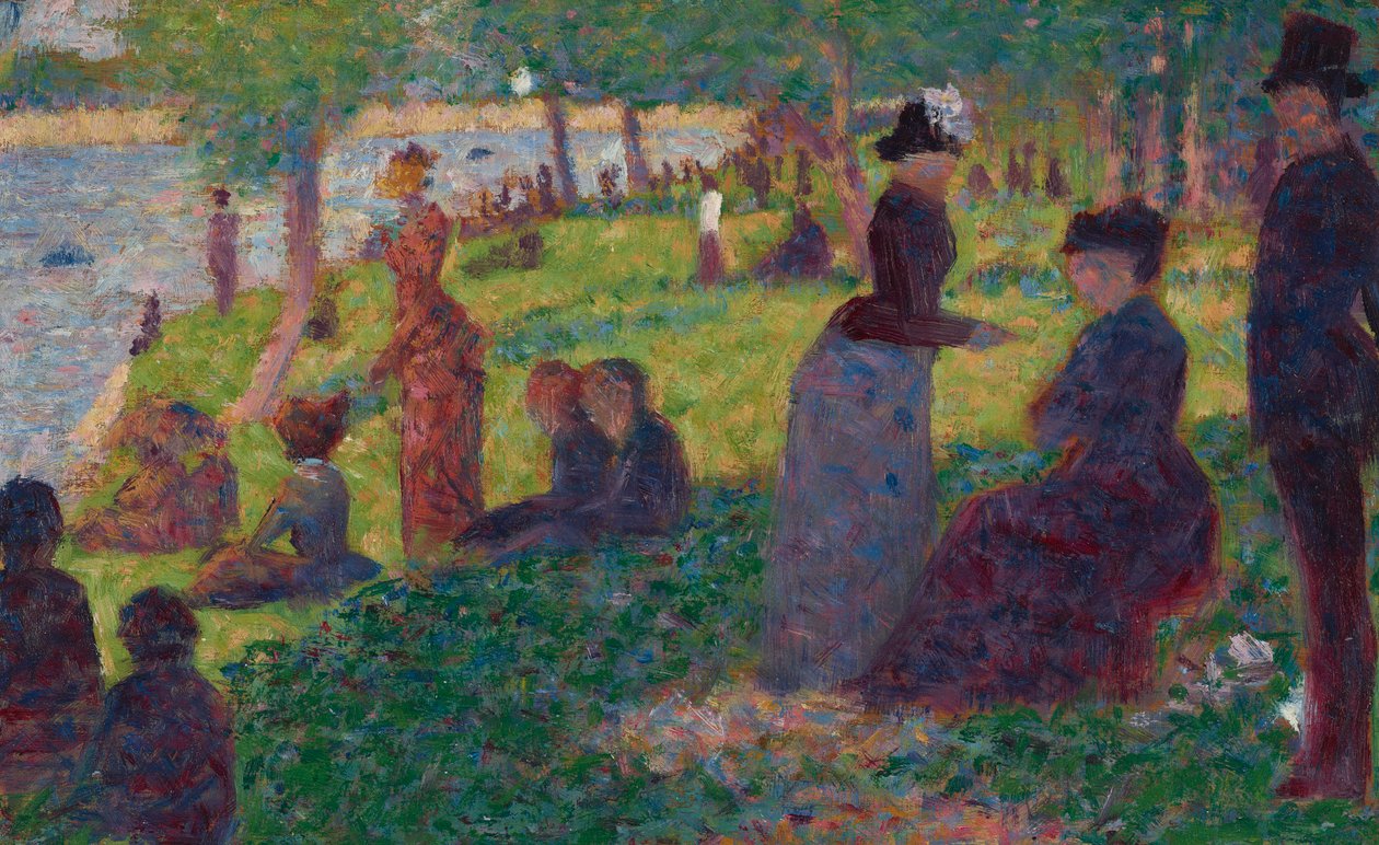 Olieskitse til "A Sunday on La Grande Jatte — 1884" af Georges Seurat