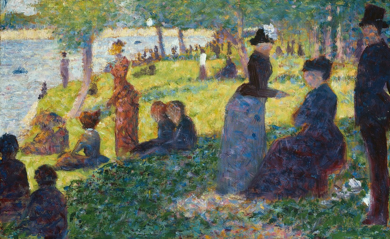 Olieskitse til "A Sunday on La Grande Jatte — 1884" af Georges Seurat