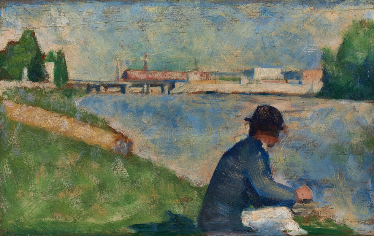 Studie til "Badende i Asnières" af Georges Seurat