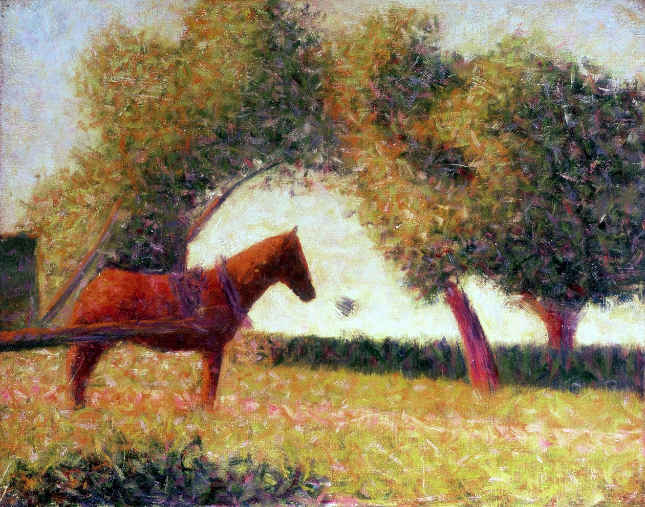 Den spændte hest, 1883 af Georges Seurat