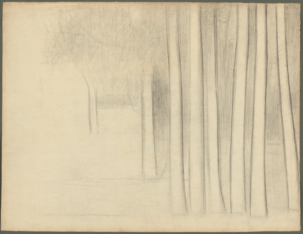 Træstammer (studie til La Grande Jatte) af Georges Seurat