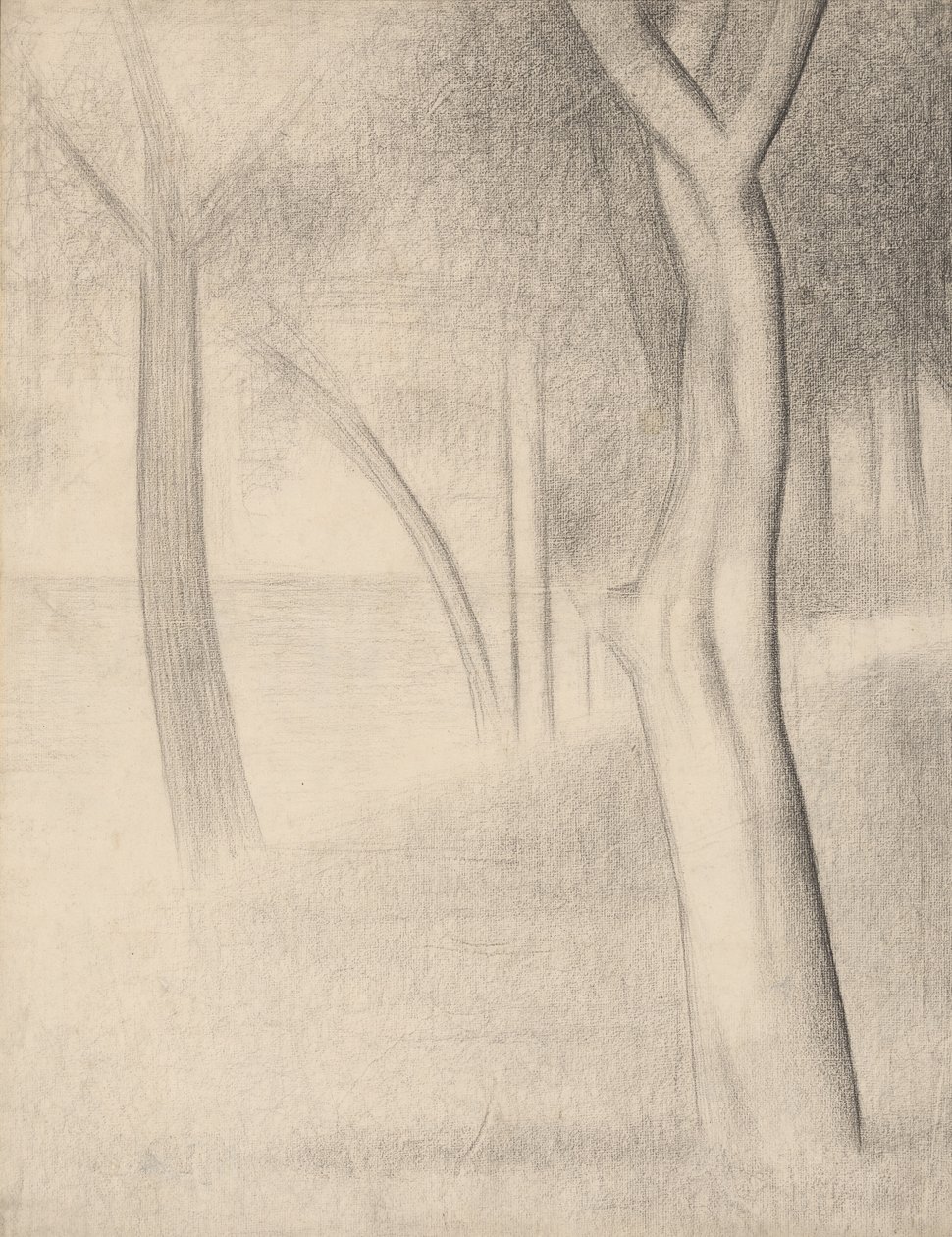 Træer (studie til La Grande Jatte) af Georges Seurat