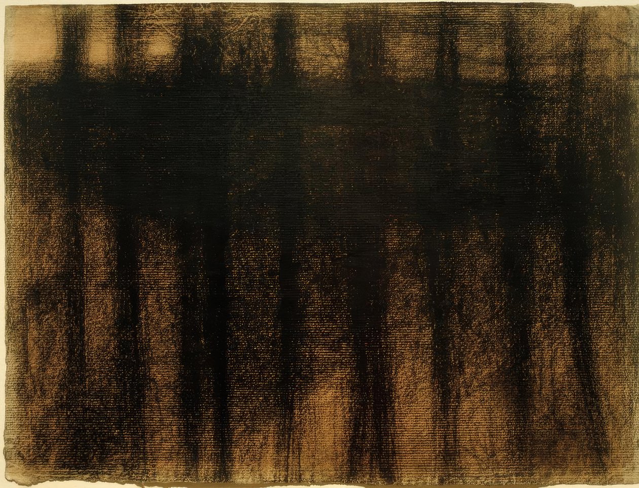 Træstammer reflekteret i vand (Baumstämme, sich ...) af Georges Seurat
