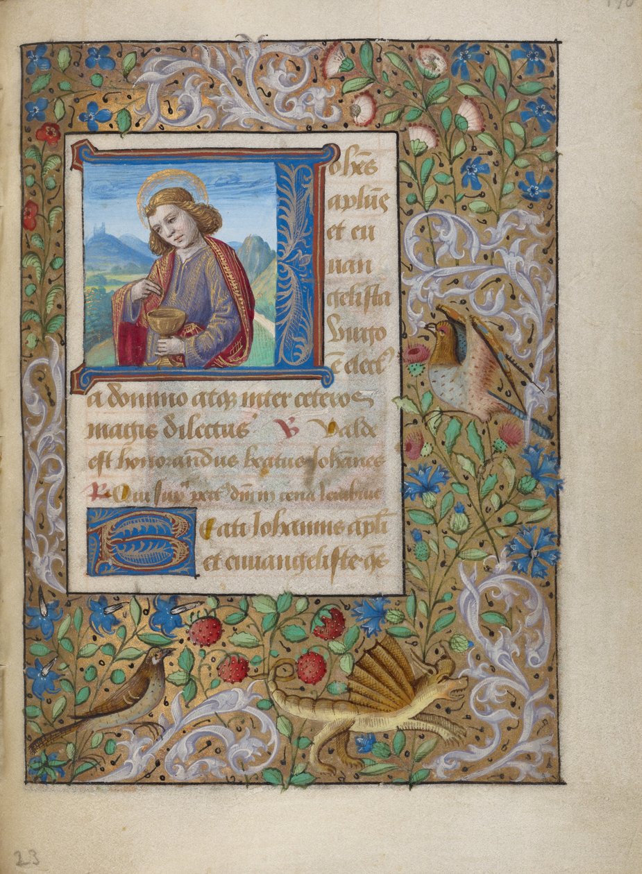 Initial J: Den hellige Johannes Evangelisten af Georges Trubert