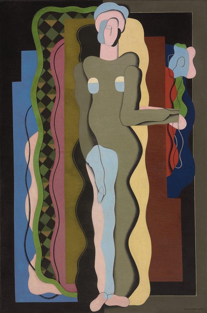 Nøgen med blomst; Nu a la fleur, 1928 af Georges Valmier