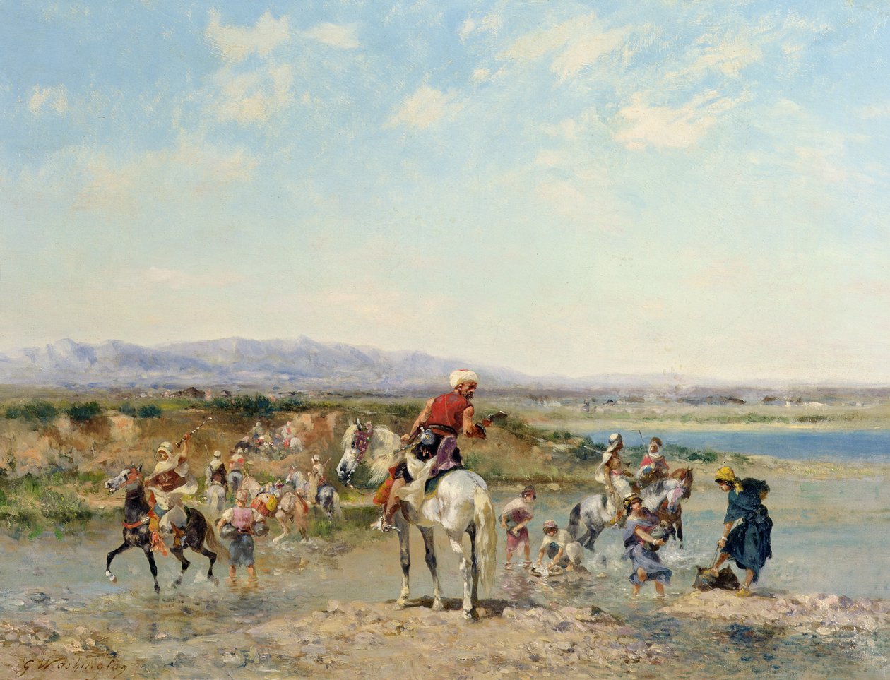 Arabere ved en oase af Georges Washington