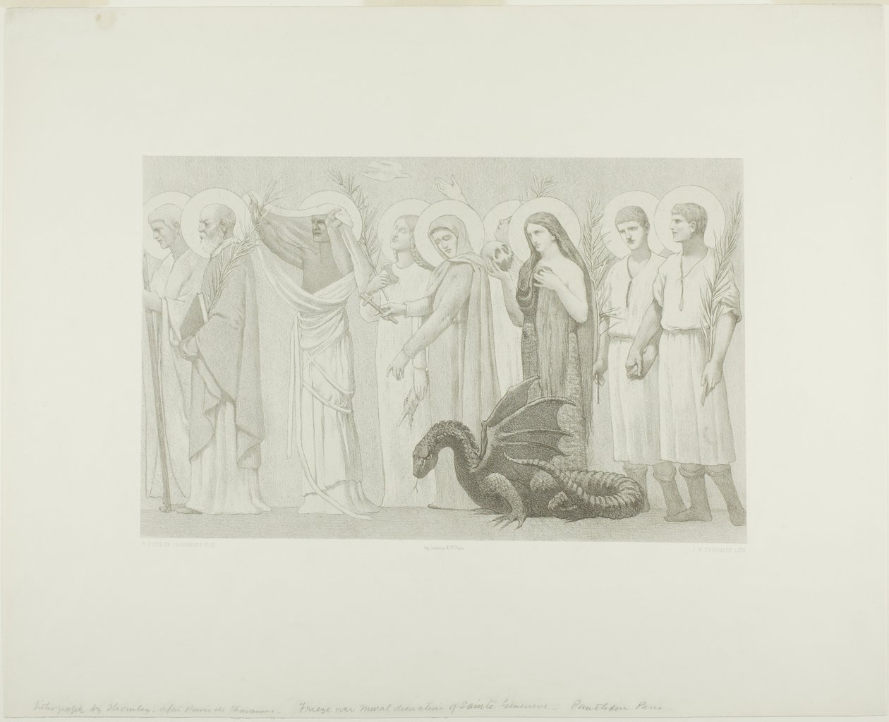 Den hellige Genevièves pastorale liv (højre panel) af Georges William Thornley