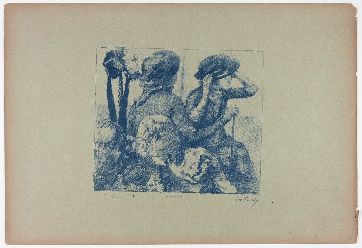 Kvinder i en hattebutik af Georges William Thornley