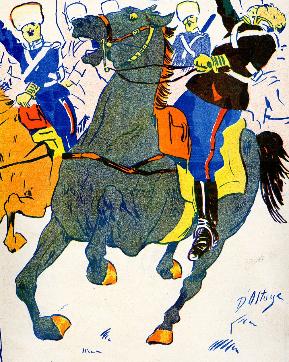 Bulgarien Mobilisering af sine tropper til krig, 1908. . af Georges d 1878 1937 Ostoya