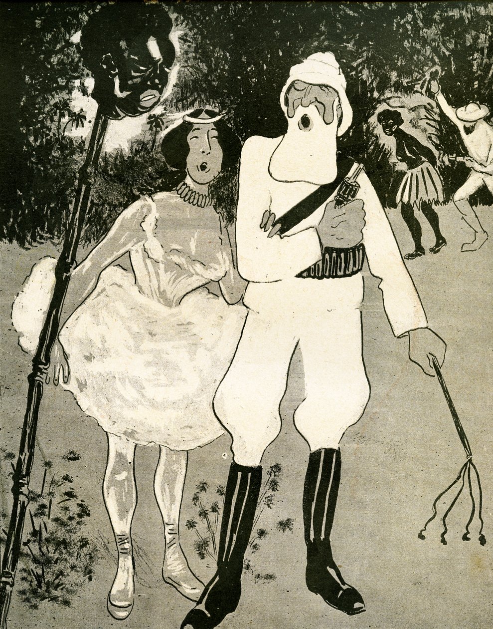 Leopold II og Cleo de Merode synger en operetteduet, 1904. af Georges d 1878 1937 Ostoya