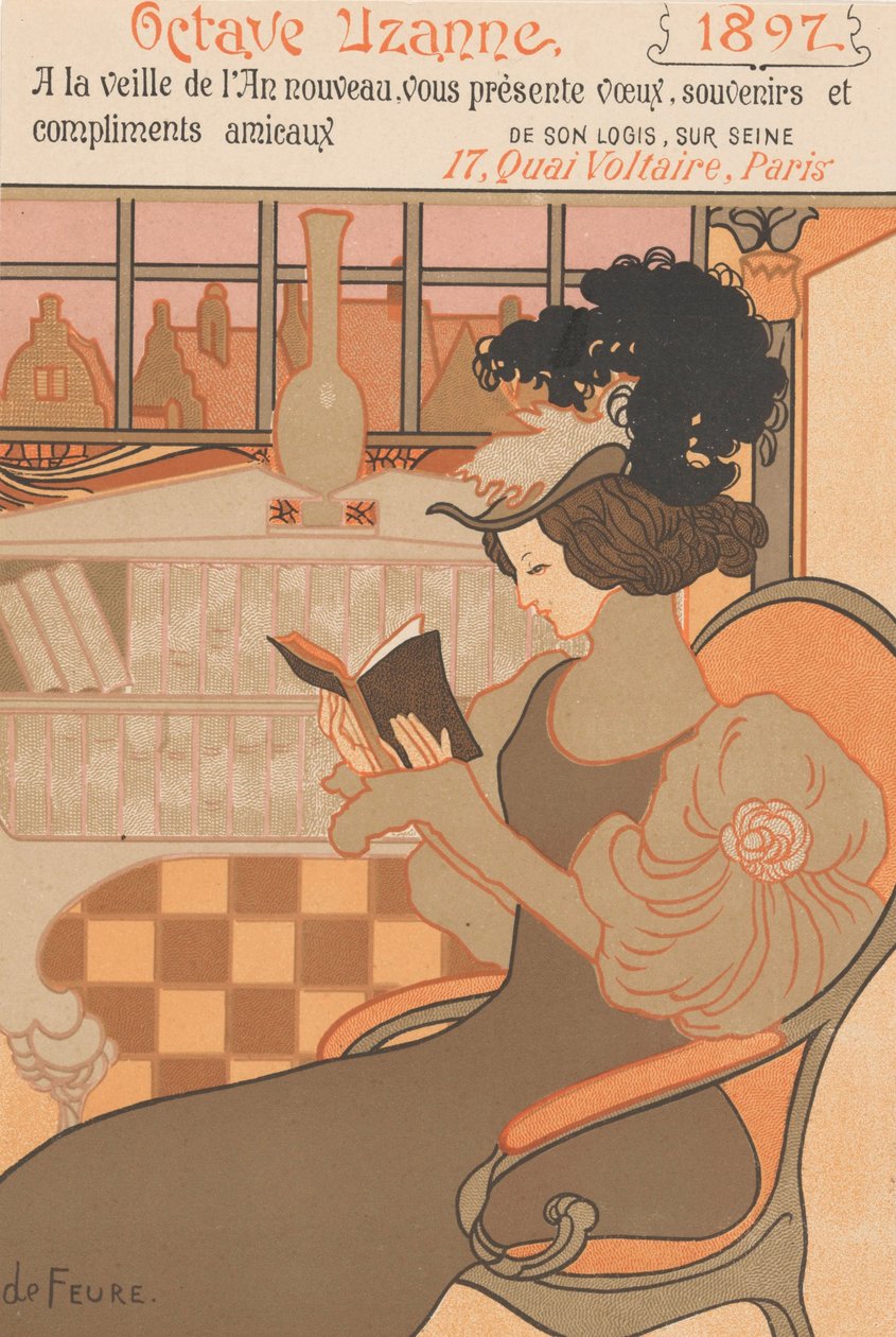 Nytårsønsker for 1897 fra Octave Uzanne, 1896 af Georges de Feure