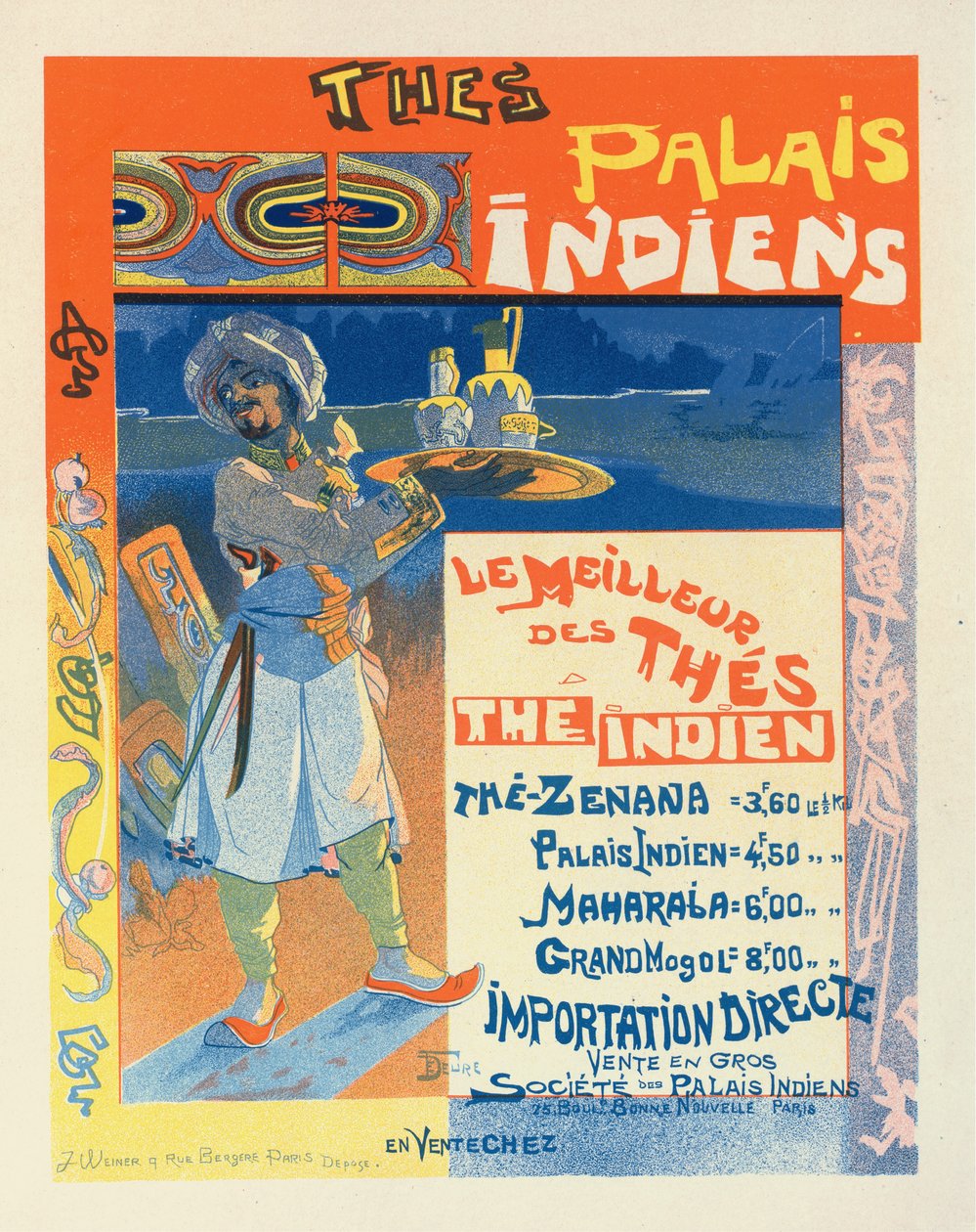 Te fra det indiske palads, ca. 1900. af Georges de . Feure