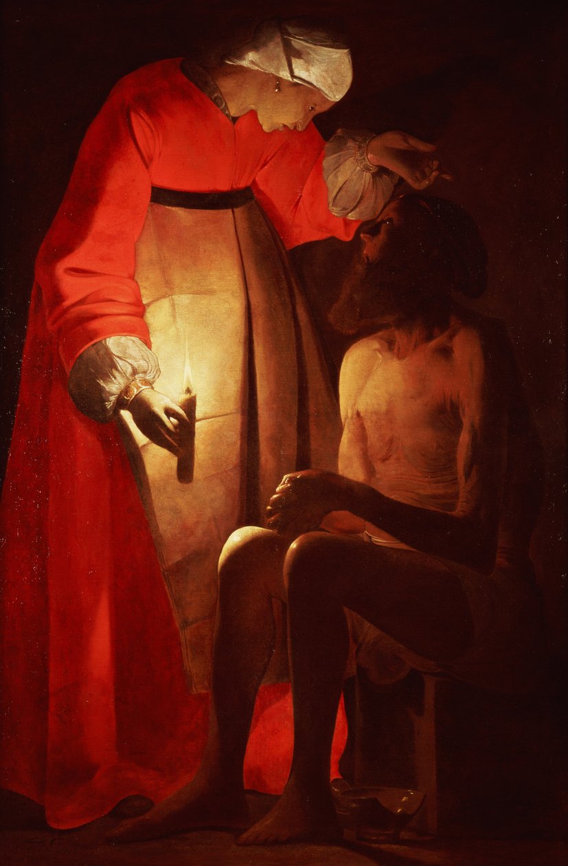 Job hånet af sin kone af Georges de La Tour