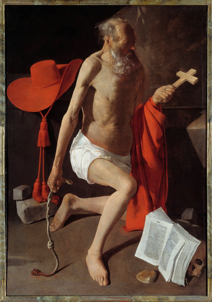 Sankt Jerome Penitent. Maleri af Georges De La Tour (1593-1652) af Georges de La Tour