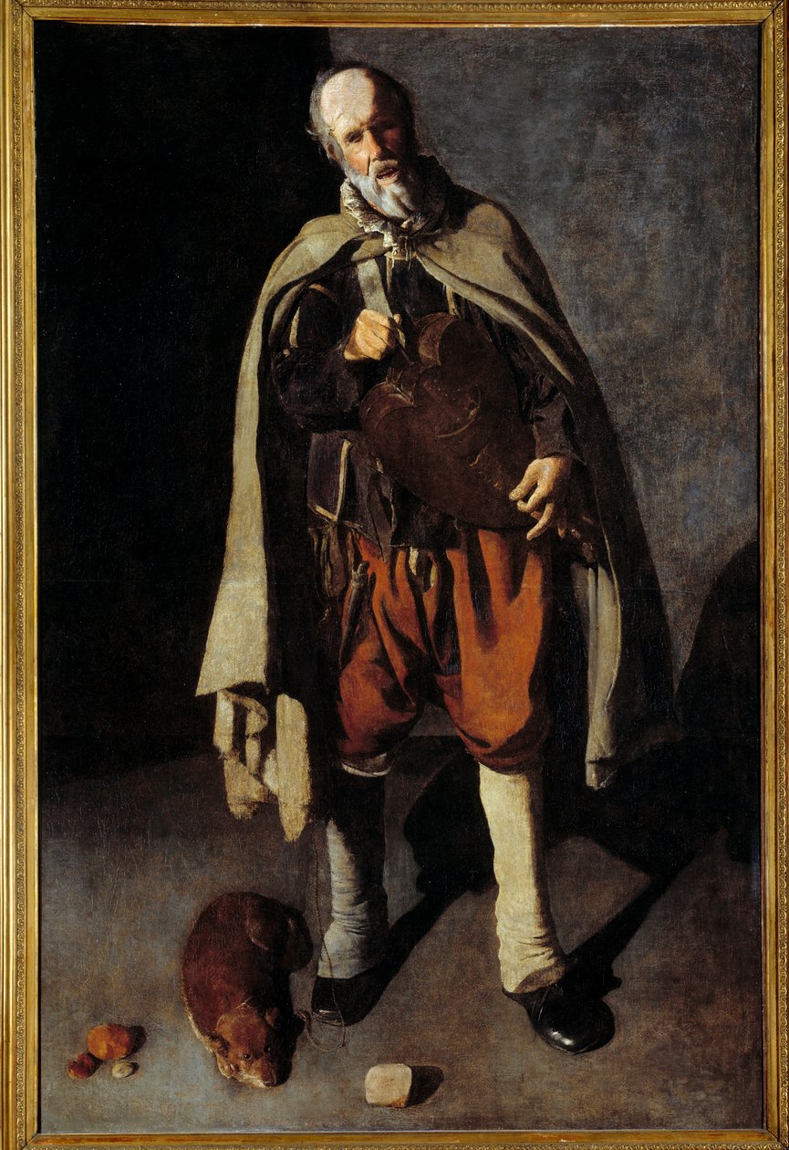 Den gamle hund. Maleri af George of the Tower (1593-1652) af Georges de La Tour