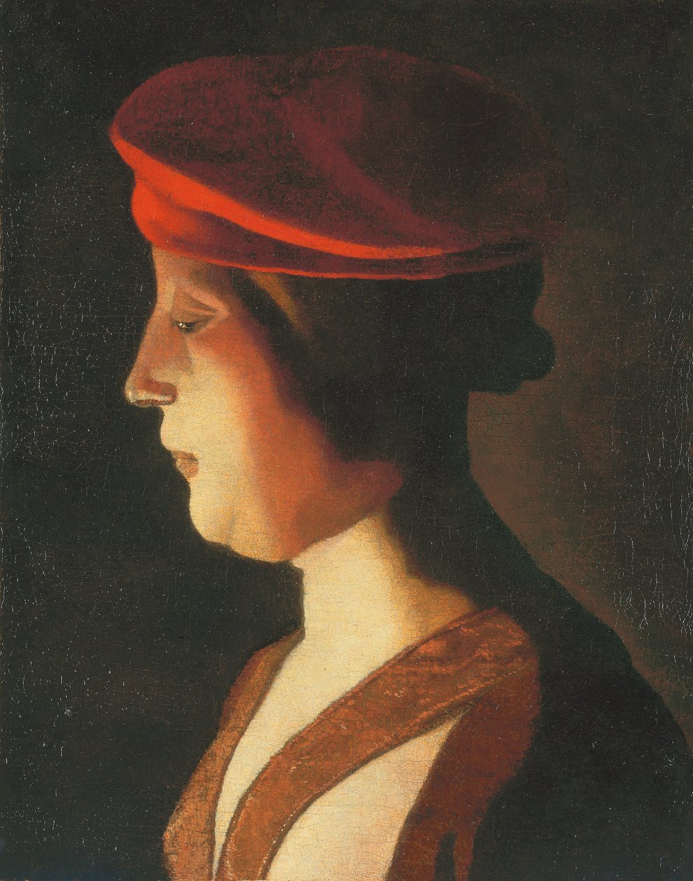 Hovedet af en kvinde; et fragment (olie på lærred) af Georges de La Tour