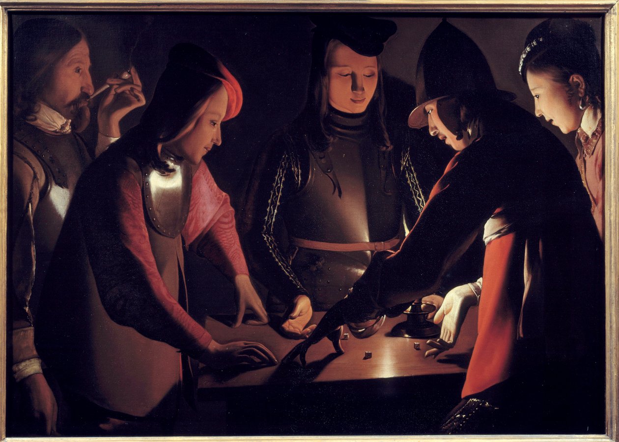 Spillere af. Maleri af Georges De La Tour (1593-1652) af Georges de La Tour