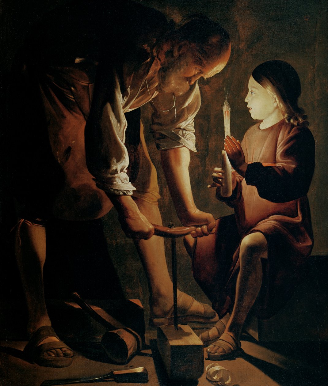 St. Joseph, the Carpenter (olie på lærred) af Georges de La Tour