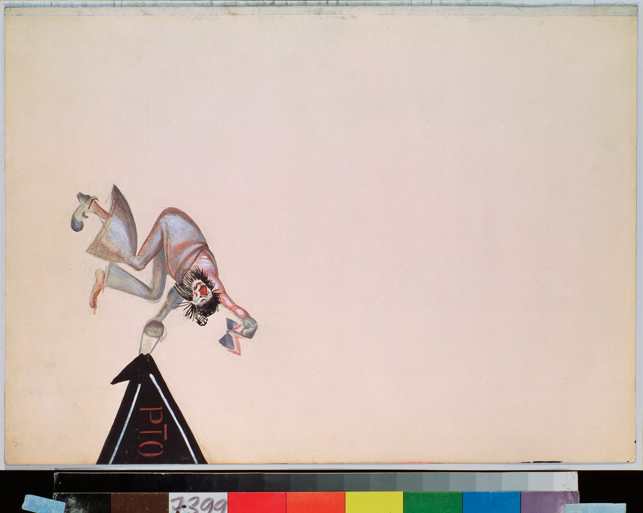 Forberedende indretning til operetten ""Girofle Girofla"" (Girofle-Girofla) af Charles Lecocq (1832-1918) (Scenedesign til operetten Girofle Giroflia, af Charles Lecocq) - Værk af Georgi Bogdanovich Yakulov (1884-1928), gouache på skrift af Georgy Bogdanovich Yakulov
