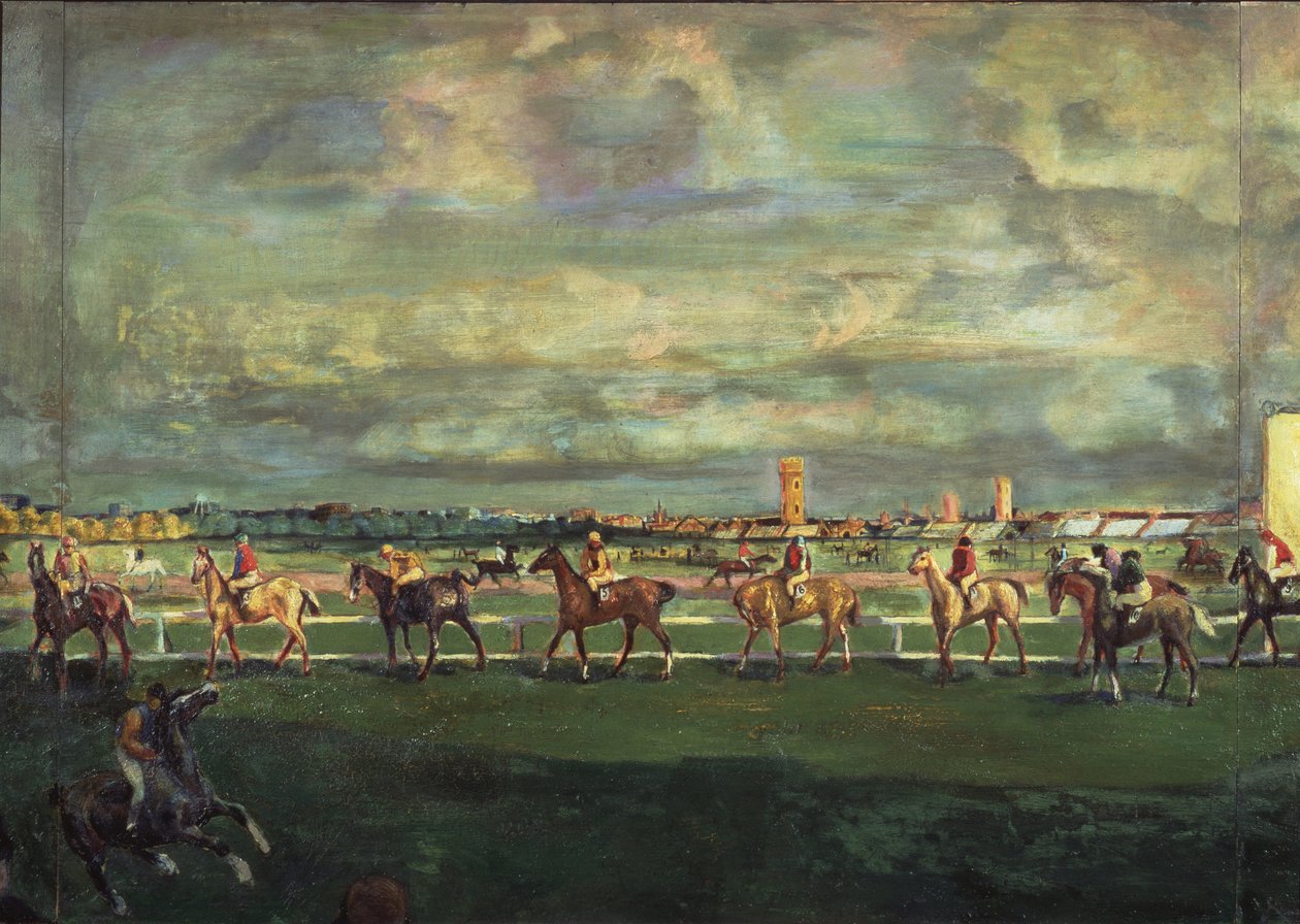 Hestevæddeløb, 1911 af Georgy Bogdanovich Yakulov