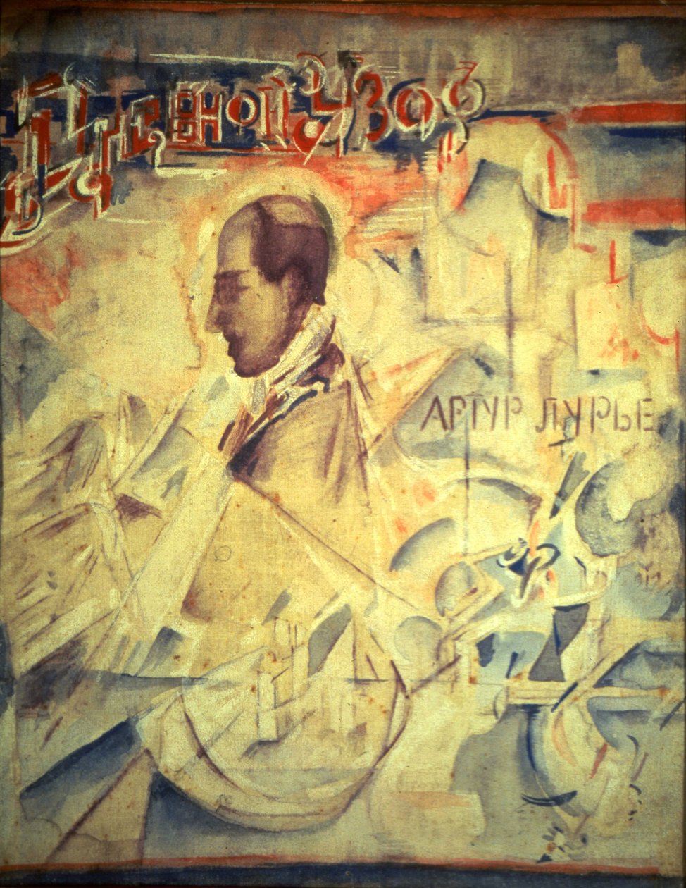 Dagsordenen. Portræt af komponisten Arthur Lourié 1891-1966, 1918 af Georgy Bogdanovich Yakulov