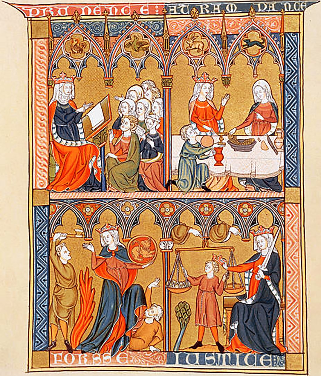 4 kardinaldyder fra Somme le Roi af dominikanerbroderen Laurent, ca. 1290-1300 (48292049006) af Georgia Levan Ramishvili from Tbilisi