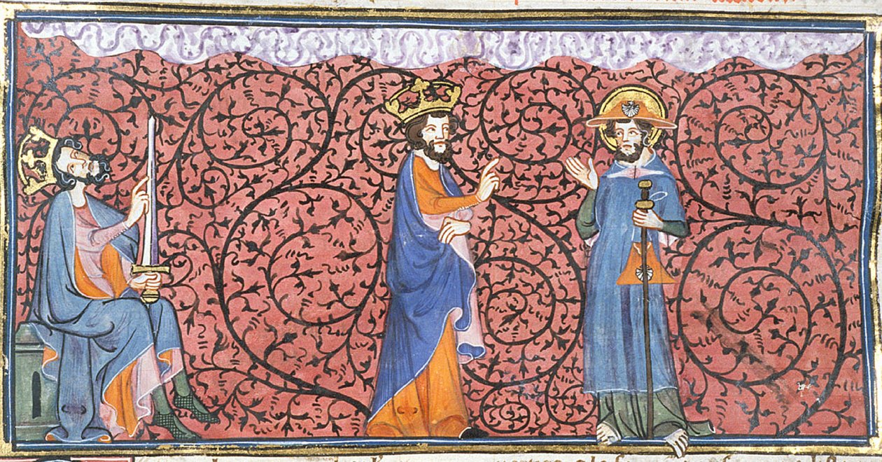 Karl den Stores visioner af Mælkevejen og Jakob, fra Chroniques de France ou de St Denis, 14. århundrede (22690449466) af Georgia Levan Ramishvili from Tbilisi