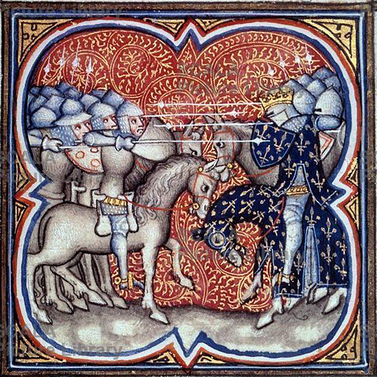 Charles Martel kæmper mod saracenerne ved Tours-Poitiers i 732, Great Chronicles of France (27408010460) af Georgia Levan Ramishvili from Tbilisi