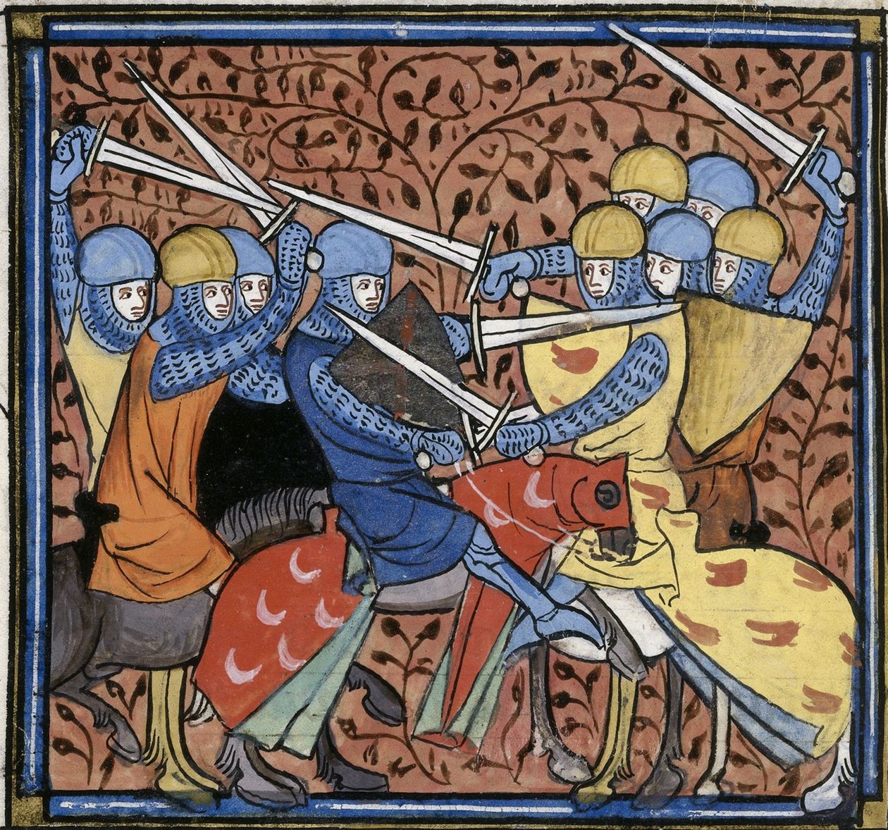 Ebroin besejrer østrigerne, fra Les Grandes chroniques de France, Royal 16 G VI f.114v, ca. 1332-1350 (22528516520) af Georgia Levan Ramishvili from Tbilisi
