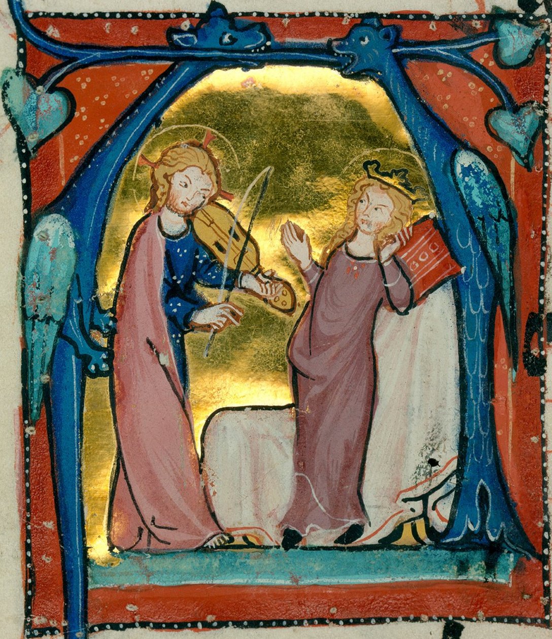 Jesus spiller musik - cisterciensisk antifonarie (Delights Antiphonar), breisgau ca. 1300 (Karlsruhe, Baden State Library, COD. St. Georgen 5, fol. 16 v) (46824974821) af Georgia Levan Ramishvili from Tbilisi